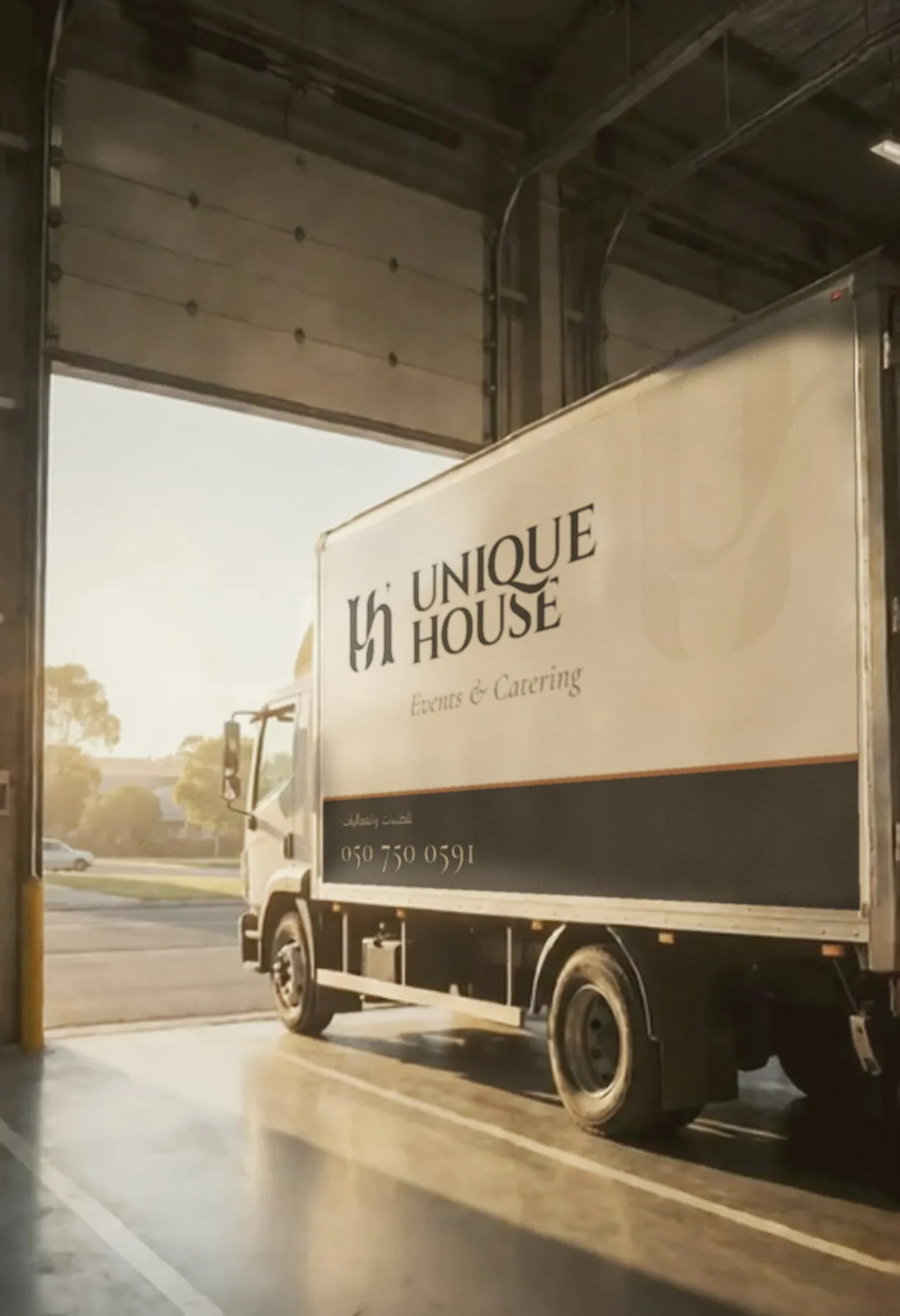 Unique House delivery truck at the kitchen loading dock